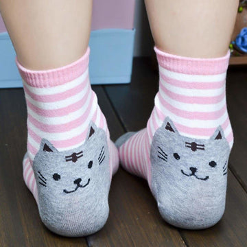 12 Pairs Cat Socks Warm Gift for Cat Lovers