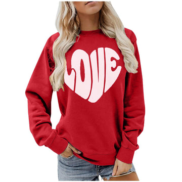 Women's Heart Printed Casual Sweatshirt