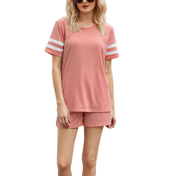 Striped Pocket Casual Two-piece Set