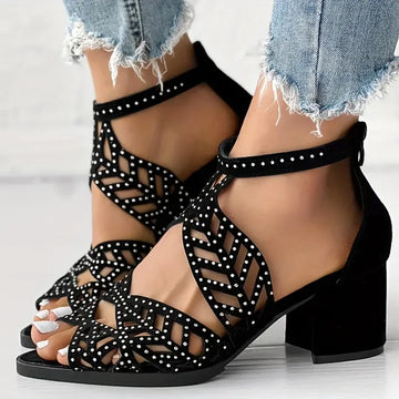 Women's Bohemian Style Hollow High-Heeled Shoes