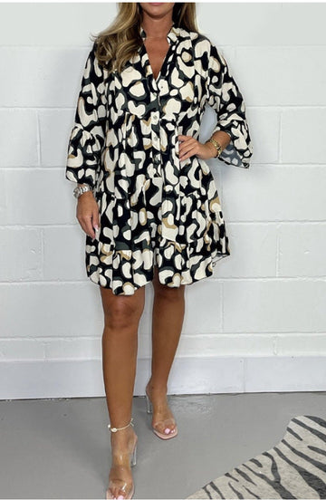 Fashion Printed Casual V-Neck Dresses