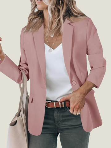 Women's Casual Button Blazer Jacket