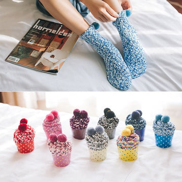 Winter Fuzzy "Cupcakes" Sock