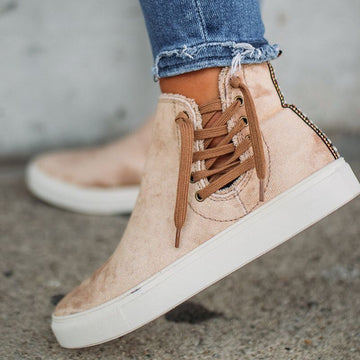 2025 Women High Top Drawstring Zipped Slip-on Sneakers