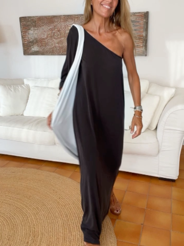 Women's Casual Simple Slouchy Strapless Maxi Dress