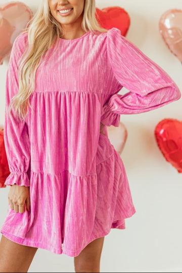 Velvet Ruffled Tiered Mini with a Bow
