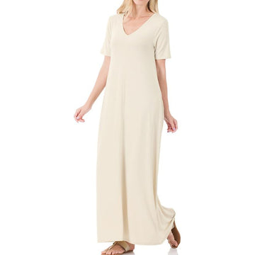 Women's Summer Casual Long Relaxed Loose T-Shirt Maxi Dress