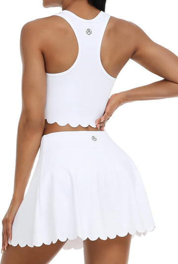 Women Athletic Workout Dress with Shorts and Pockets
