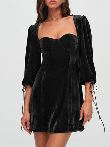 Stylish Cuff Strap Halter Sexy Dress