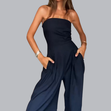 Women's Strapless Jumpsuit With Pockets