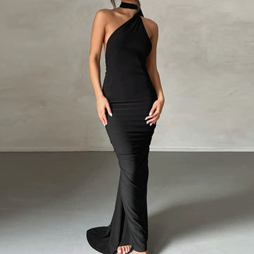 Sexy Backless Pleated Dress