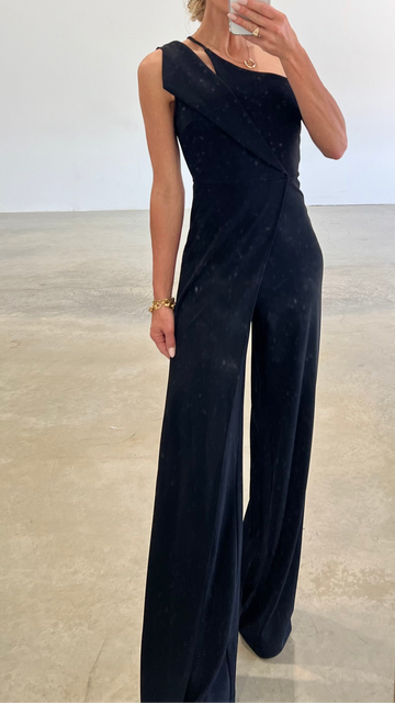 Women's Sleeveless Sexy Cut Out One Shoulder Jumpsuit