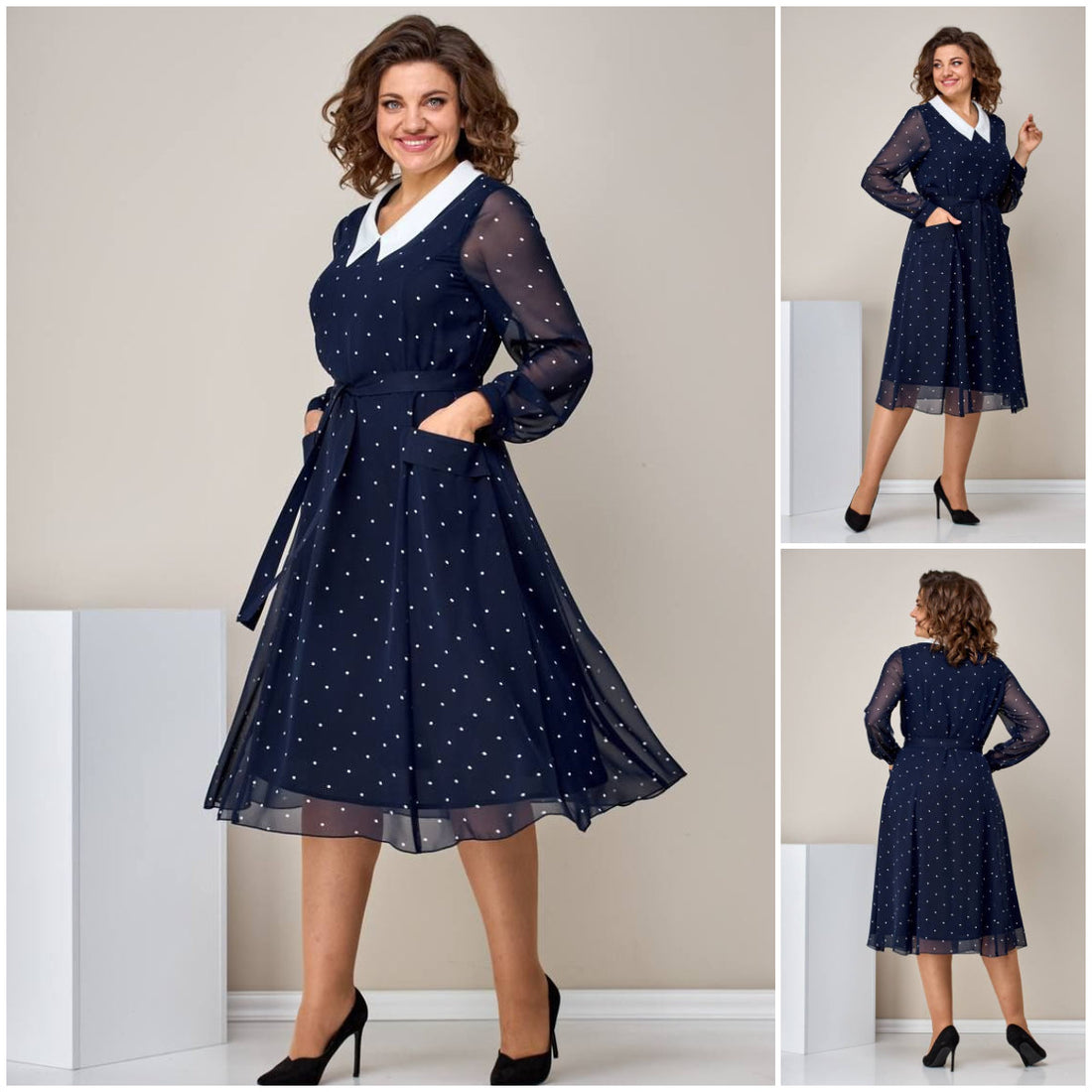 Polka Dot Tie Waist Dress