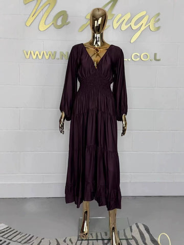 V-Neck Satin Dress