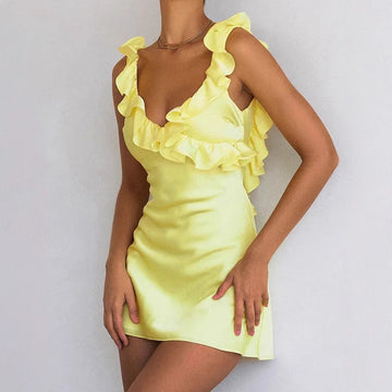 Frill Trim Mini Dress