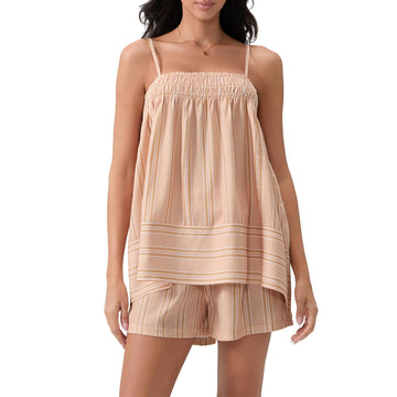 Women's Cute Striped Two-Piece Tank Top and Stretch Shorts