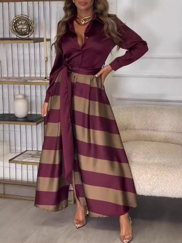Elegant Print Patchwork Dress