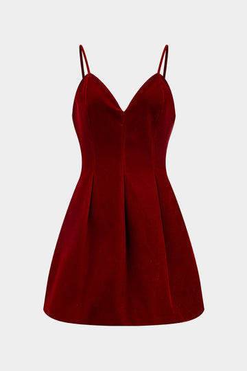 Backless Sleeveless Velvet Mini Dress