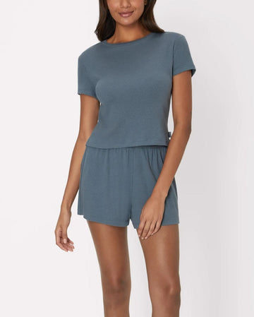 SuperSoft Cropped Baby Doll Tee & Sleep Shorts Loungewear Set