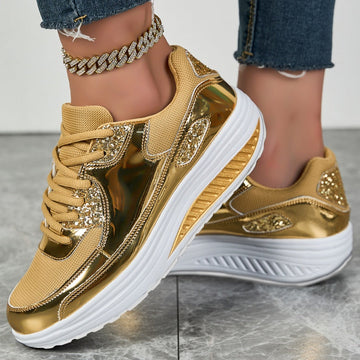 Modern Women's Platform Sneakers for Shining Casual Style