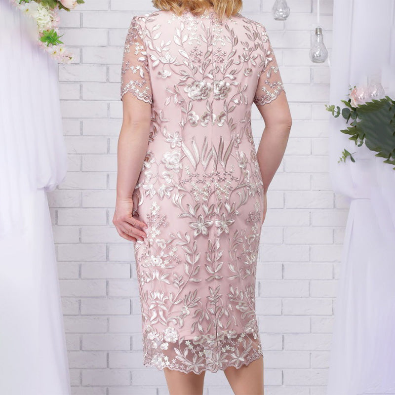 Plus Size Embroidered Cocktail Dress