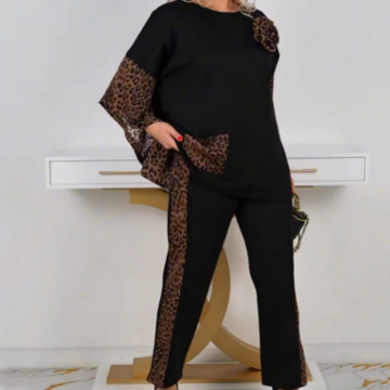 Women's Trendy Leopard Print Top & Pants (2-Piece Set)