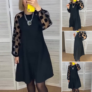 Elegant Round Neck Tulle Sleeve Dress