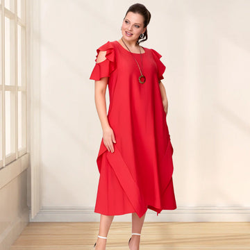 Short Sleeve and Loose Fashionable Dress for Women