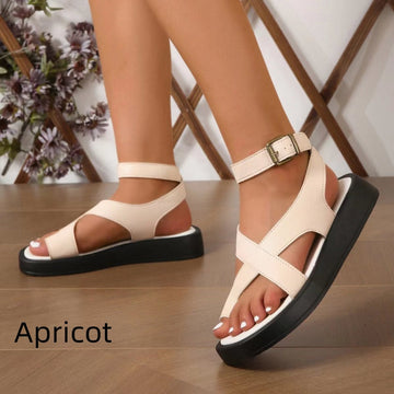 Women's Adjustable Ankle Buckle Crossover Sandals