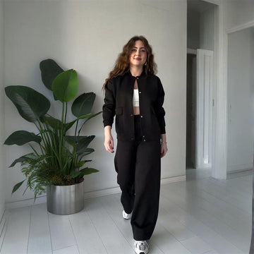 Women’s Casual Button-Down Sweatsuits with Pockets