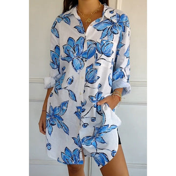 Women's Summer Printed Shirt Dress
