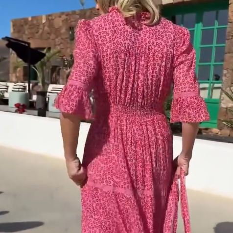 Pink Floral Maxi Dress