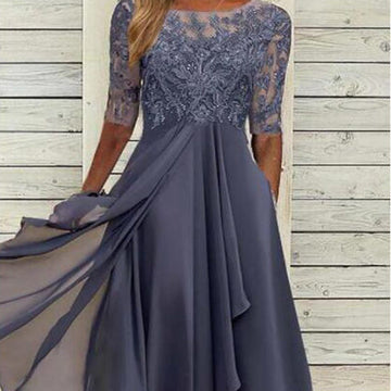 Elegant Embroidery Cocktail Flowy Dress