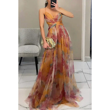 Mesh Printed Camisole Dress For Women