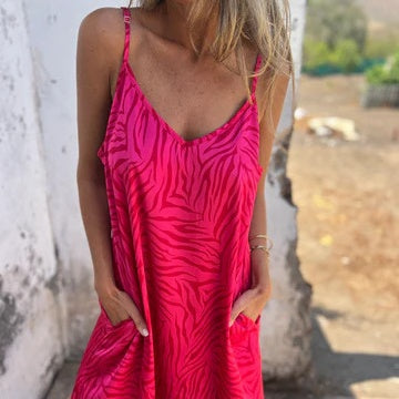 Women's Printed Spaghetti Strap Maxi Dress