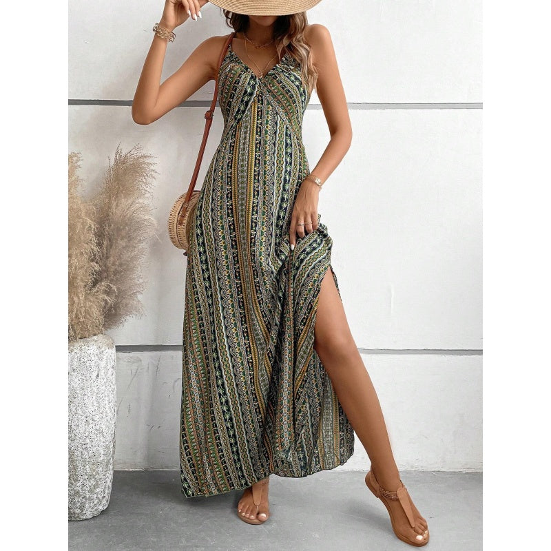 Printed Cami Maxi Dress with Side Split