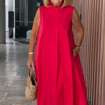 Women’s Mock Neck Sleeveless Long Dress