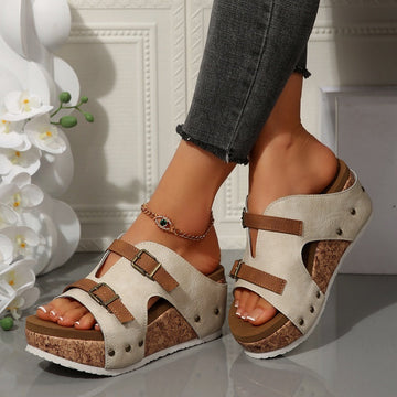 Women's Fashion Cutout Platform Wedge Sandals