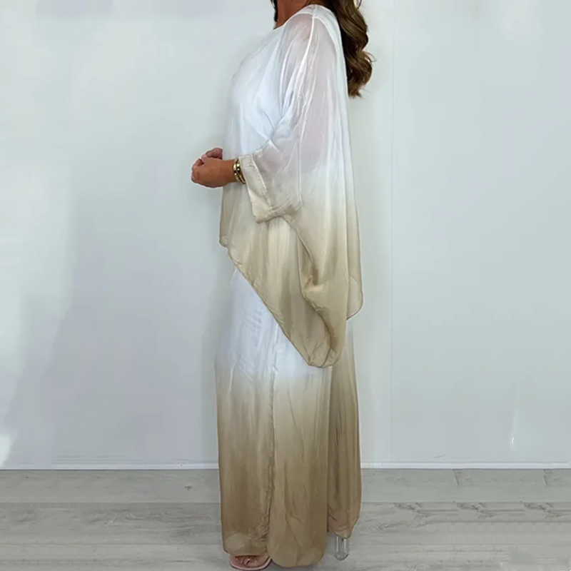 Mesh Mix Dip Dye Loose Flowy Top & Trouser Set