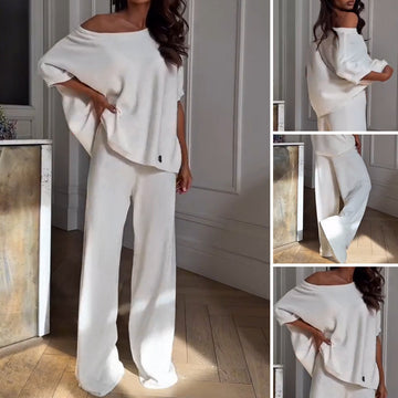 Women’s Casual One Shoulder Top & Pants Two-Piece Set