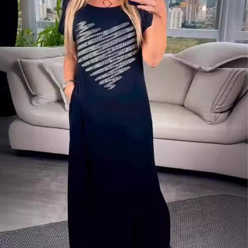 Long T-Shirt Dress with Side Slits