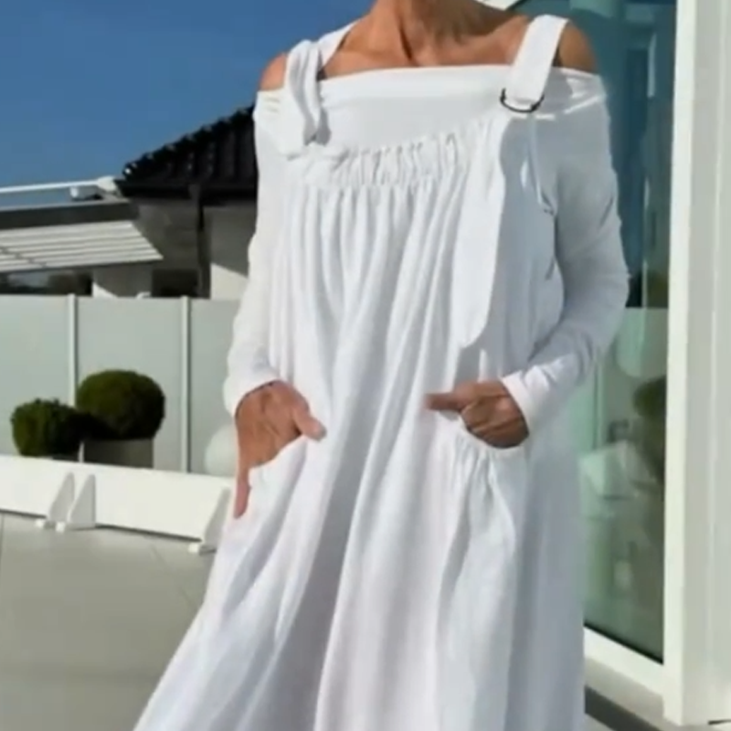 Women's Solid Sleeveless Long Overall Dress