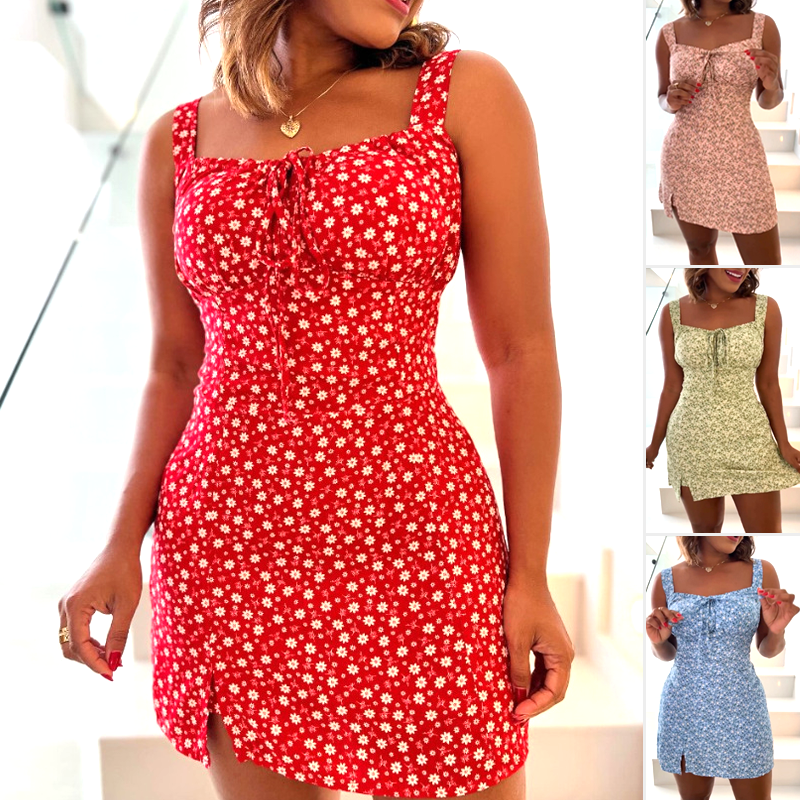 Floral Print Spaghetti Strap Mini Dress