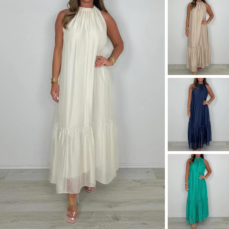 Women's Sleeveless Halter Maxi Dress