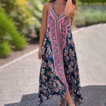 Bohemian Floral Spaghetti Strap Dress for Women