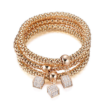 Shiny Crystal Cube Bracelet For Women