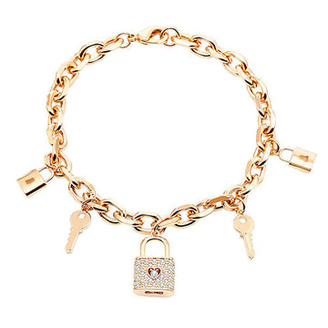 Trendy Goth Lock Key Pendant Bracelets For Women