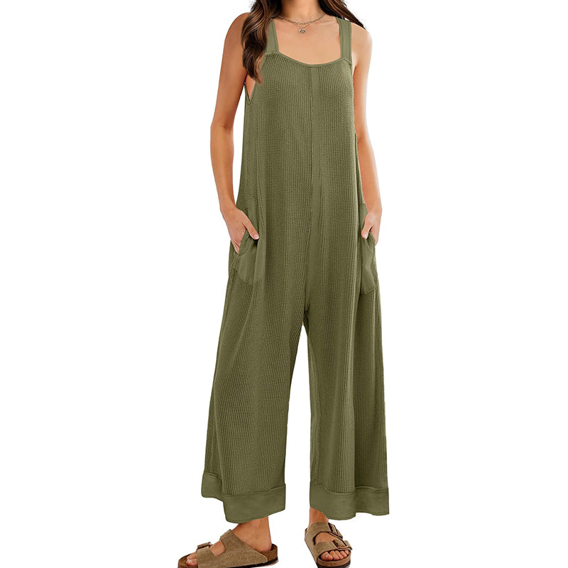 Women Waffle Knit Cute Romper