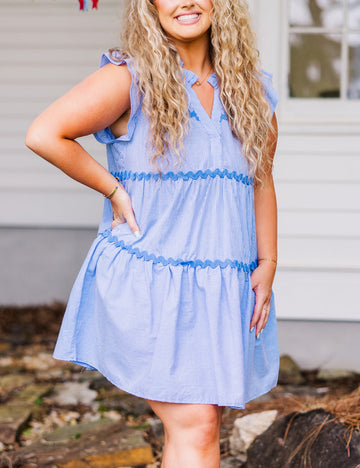 Women's Striped V-neck Dress