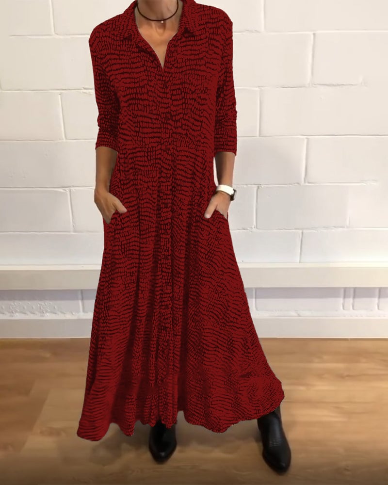 Elegant Dress with Flaps and Pockets